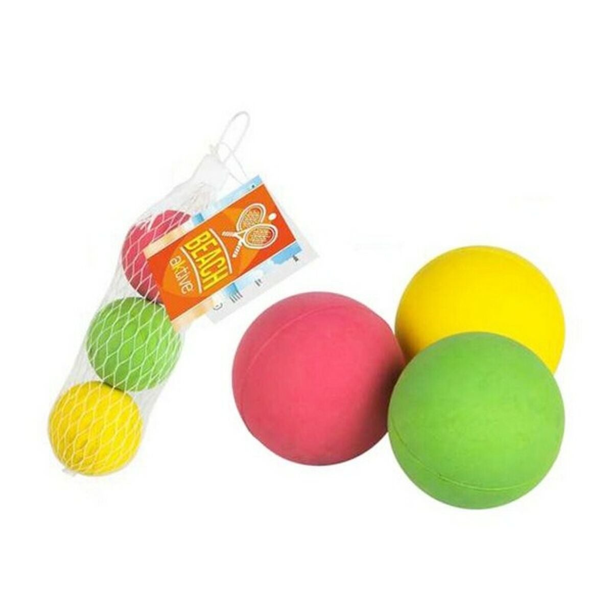 Kit Game raquettes, raquettes, plage avec balle colorée et sac en maille