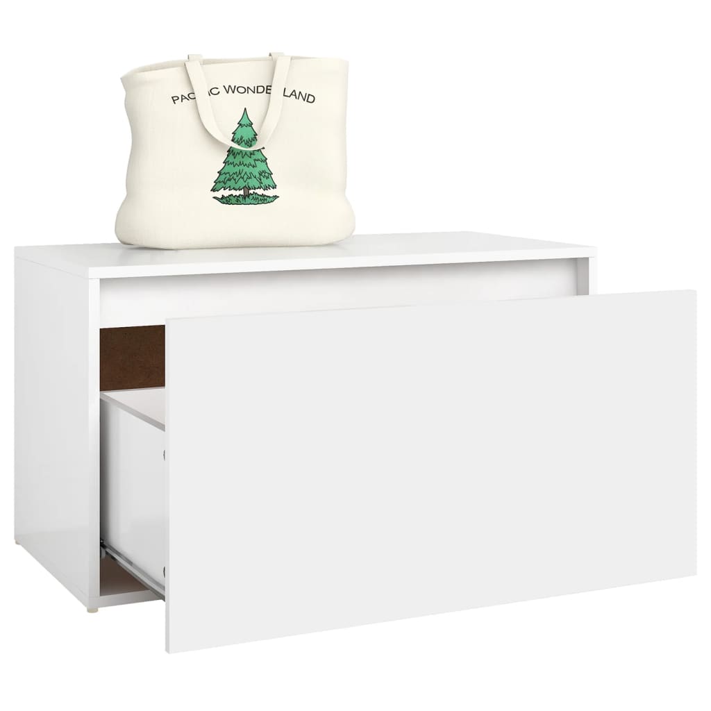 vidaXL Banc d'entrée 80x40x45 cm Blanc Bois d’ingénierie - 4