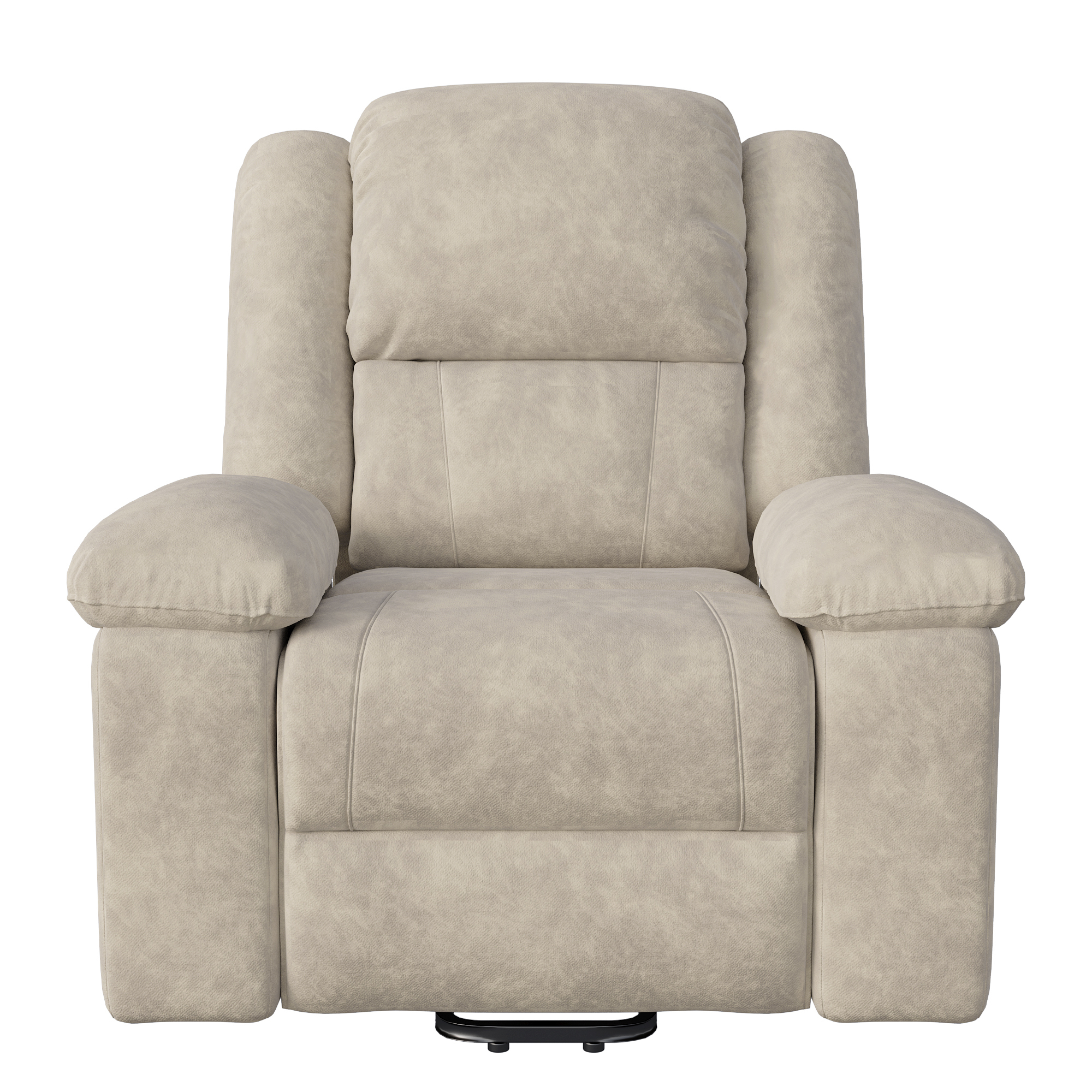 Fauteuil de massage électrique, fauteuil releveur, Inclinable 3 positions, accoudoirs rembourrés, poches latérales - pédale - Beige en Tissu - 8