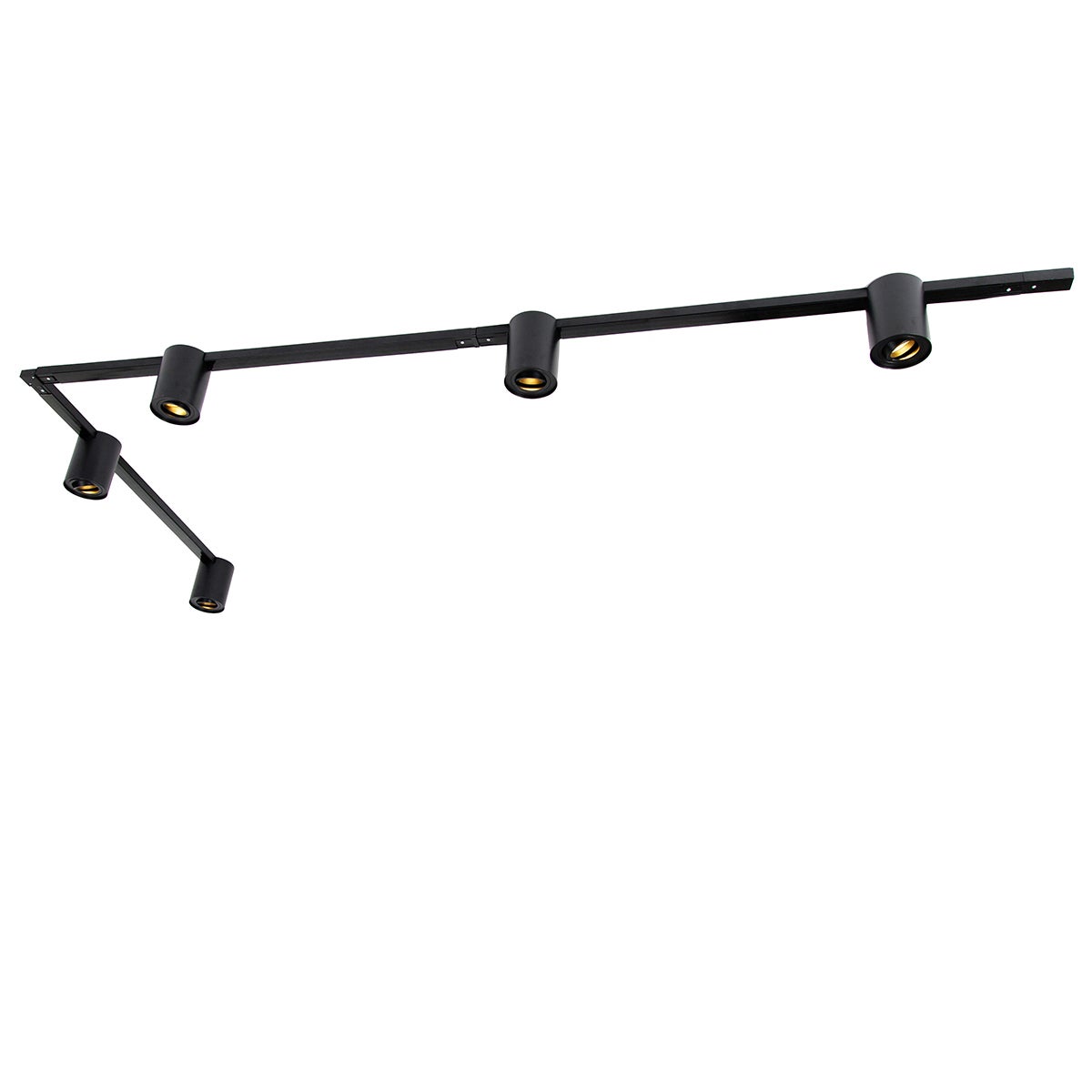 Nowoczesny system szynowy 1-fazowy z 5 reflektorami czarnymi - Rondoo Up