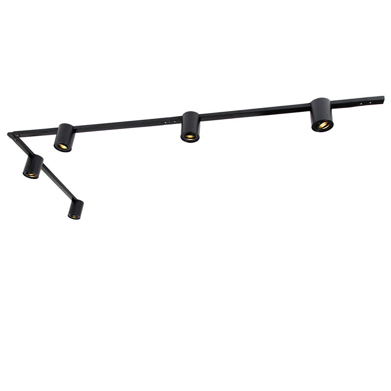Nowoczesny system szynowy 1-fazowy z 5 reflektorami czarnymi - Rondoo Up