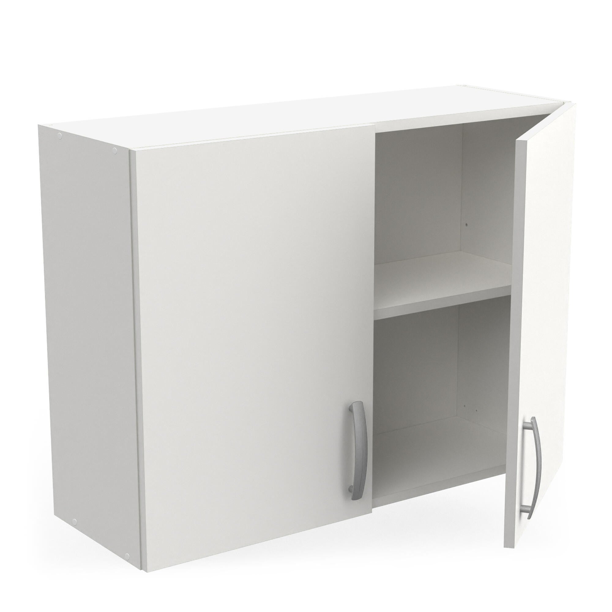 Meuble haut 2 portes 80x28x60 cm blanc - JONAS - 4