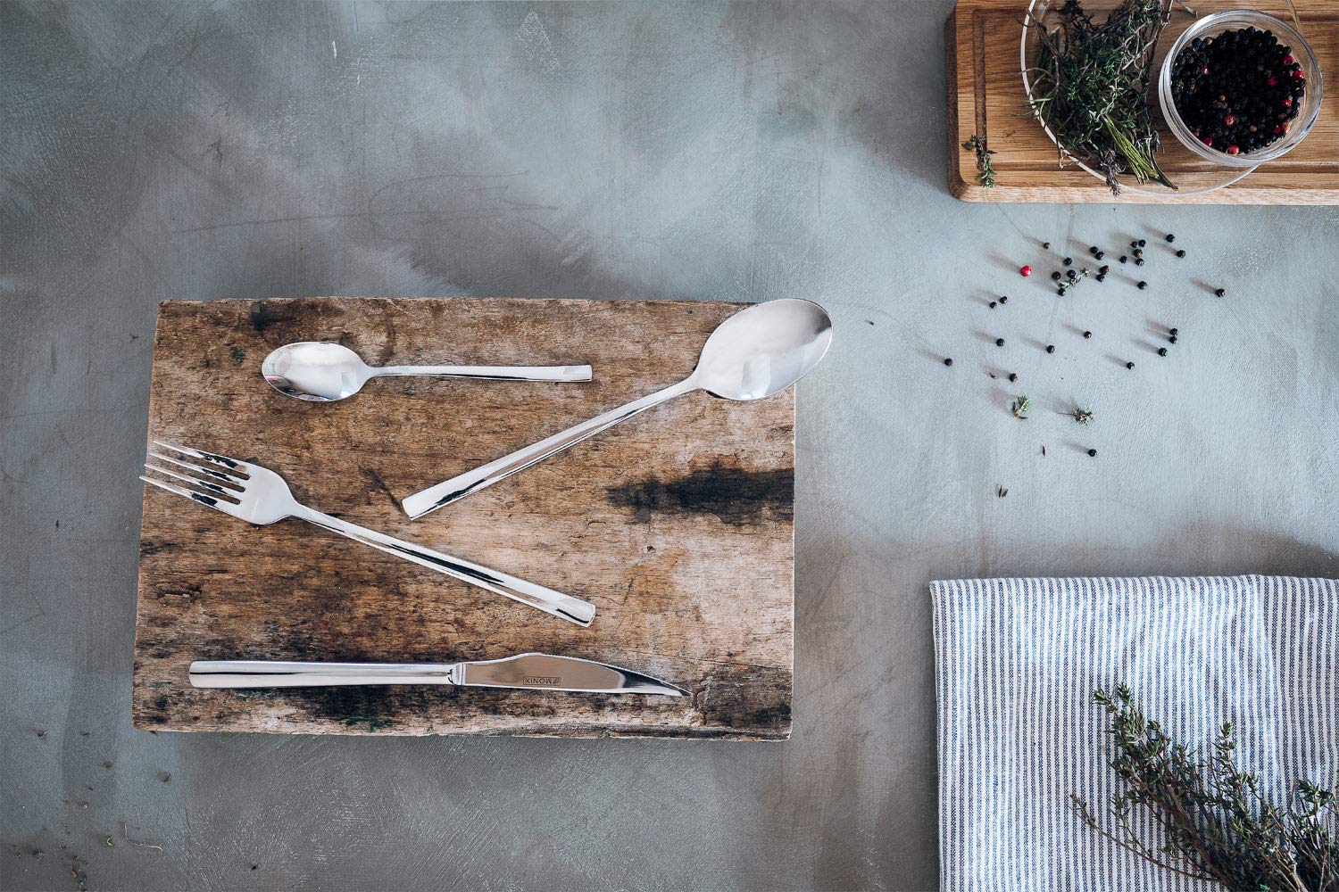 MONIX Génova | Set di posate da 24 pezzi con coltello da bistecca, in acciaio inox 18/10, design moderno e moderno, finitura lucida lucida, spessore - 5