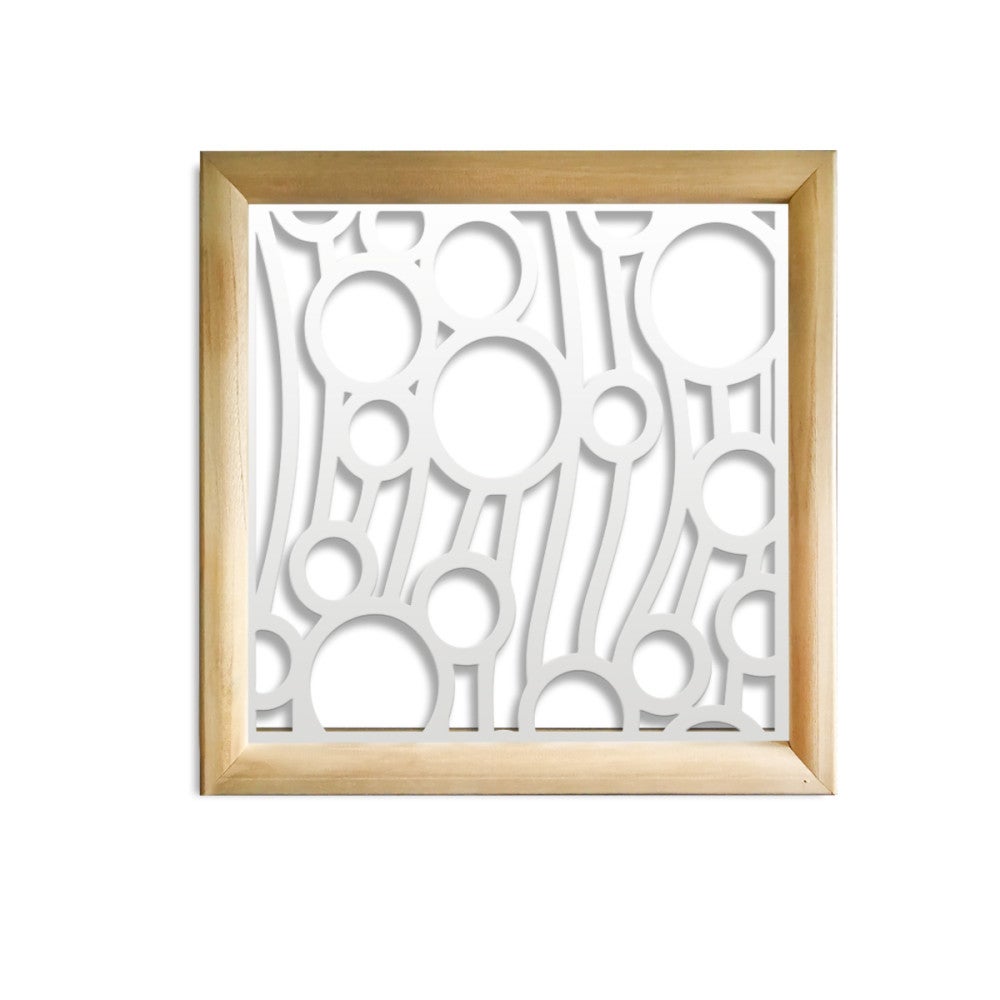 Bolas - módulos decorativos cuadrados de madera y pvc - medida 73x73cm - espesor 64mm - color interior blanco