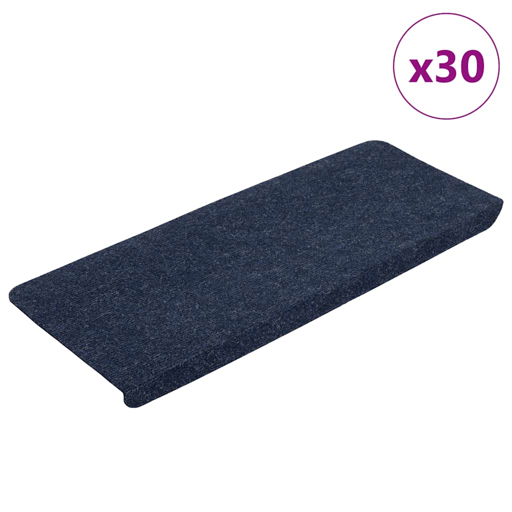 Tapis d'escalier auto-adhésifs 30 pcs | Paillasson d'escalier | Tapis de marche bleu 65x24,5x3,5 cm CFW127416 - 2