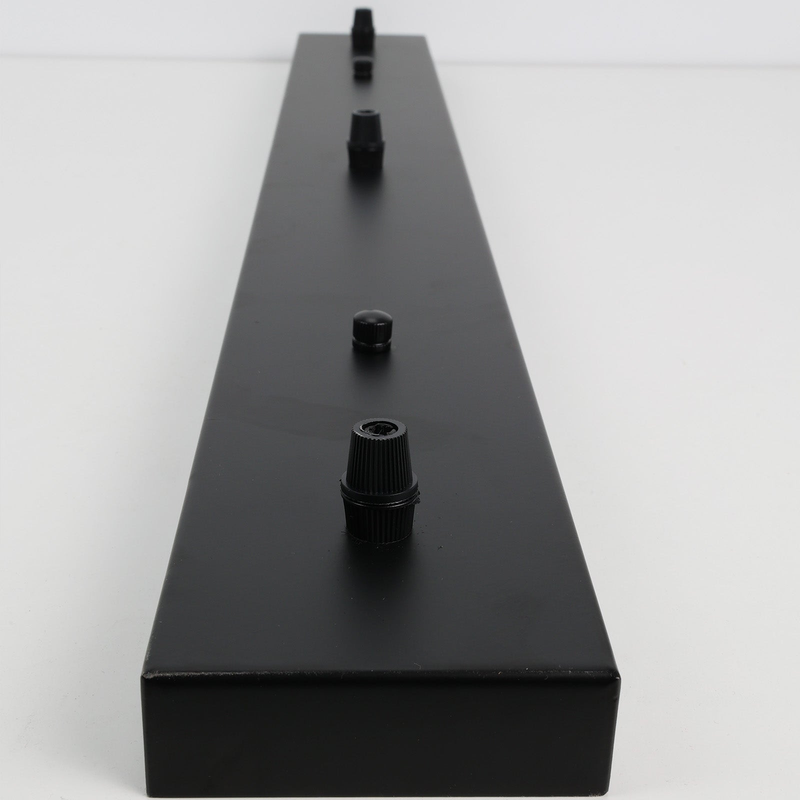 Plaque de plafond suspendue pour lampe, rosace ou réglette universelle en métal noir 70 cm pour 2 ou 3 lampes - 8