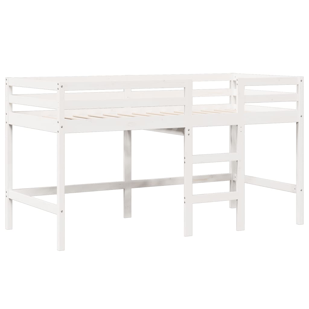 Lit haut avec toit blanc 90x190 cm bois de pin massif - 5