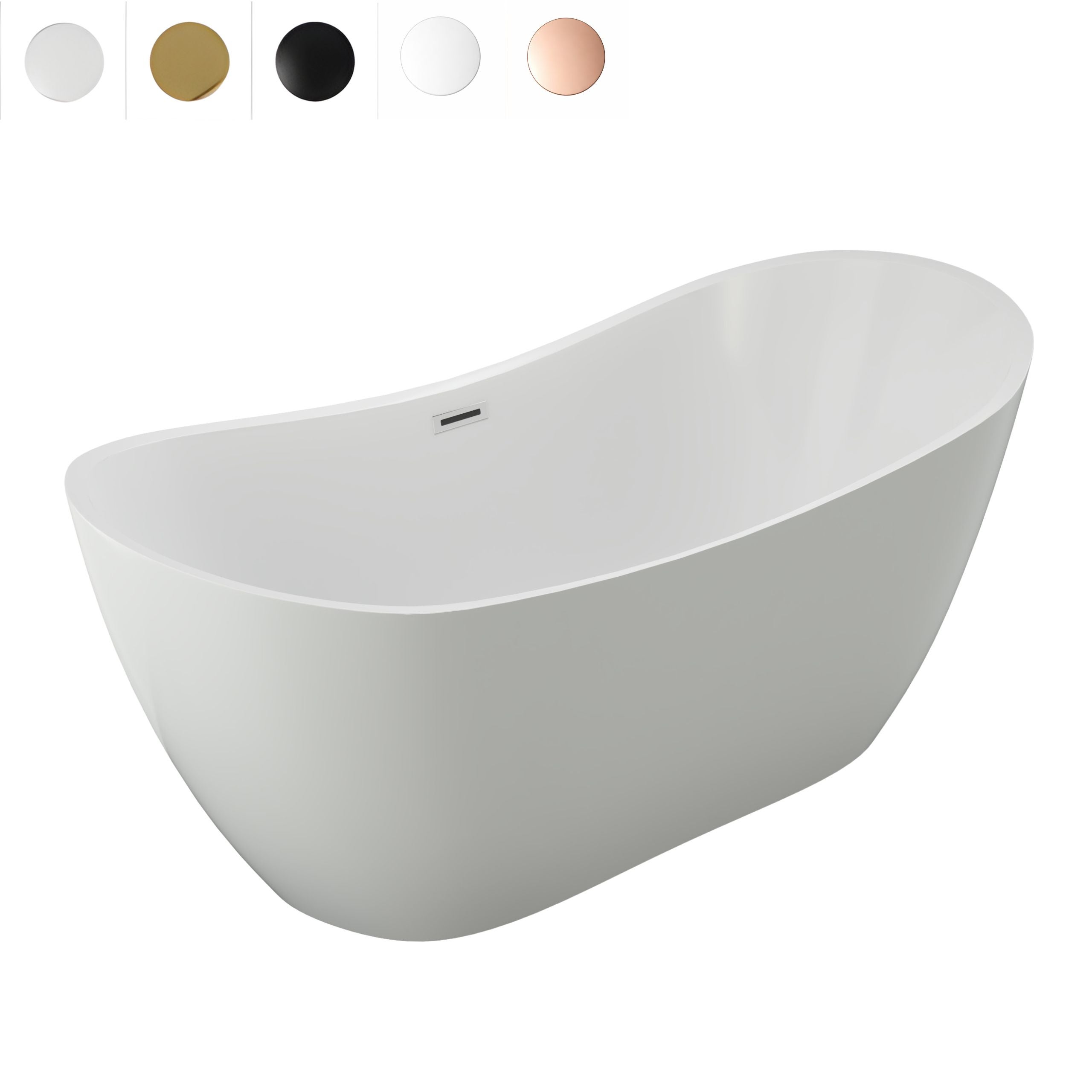 WANNA WOLNOSTOJĄCA GRACE AKRYLOWA 170 X 80 BIAŁA + SYFON KOREK PRZELEW 5 KOLORÓW