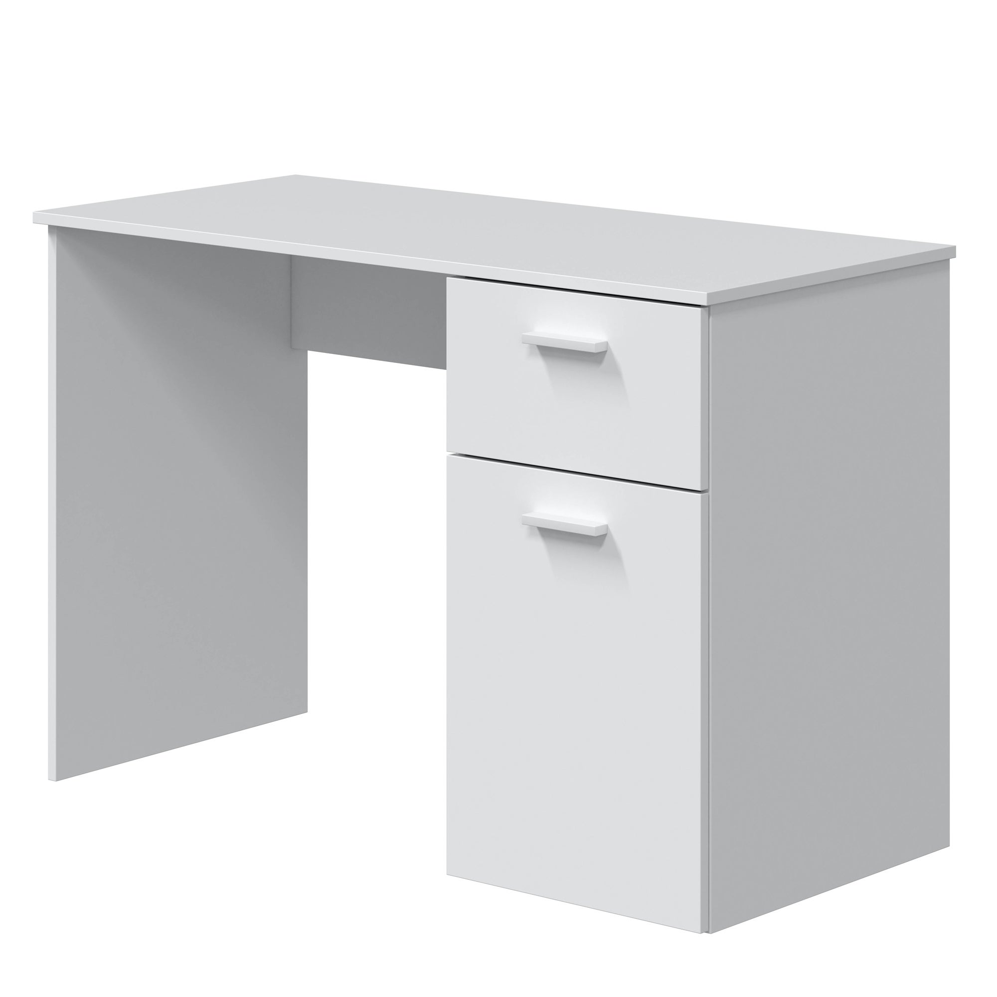 Bureau Huelva 1 porte 1 tiroir blanc, 108 cm longueur - 4