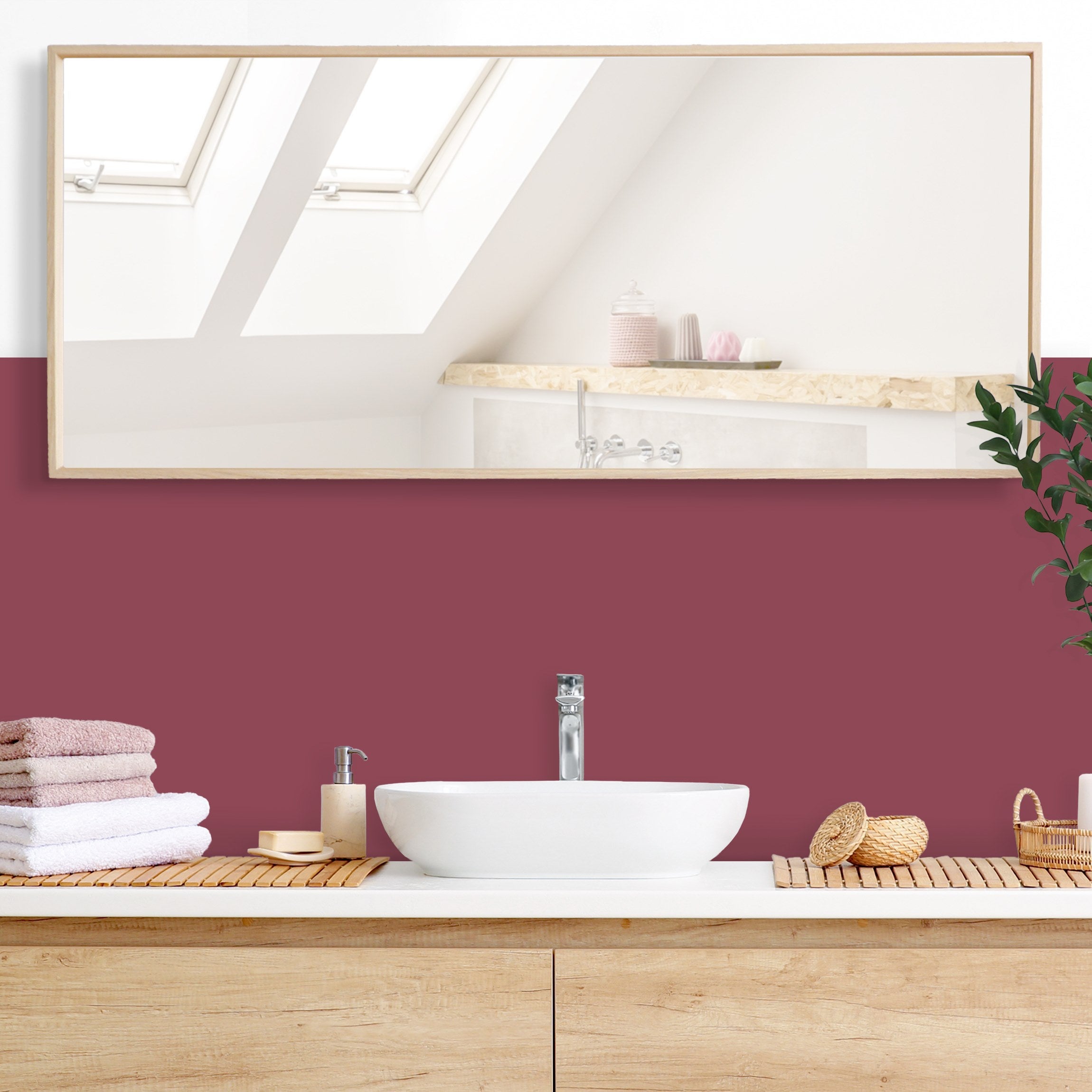 Drops Rosy Raspberry Panneau mural pour salle de bain - Rosy Raspberry 400 x 60 cm | Leroy ...