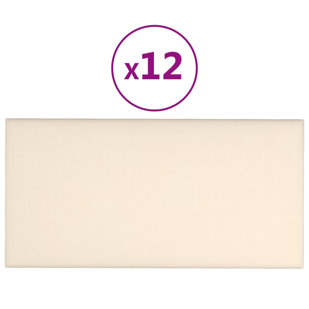 Lot De 12 Panneaux Muraux En Similicuir Crème 60x30 Cm – Tendance Et Faciles à Poser