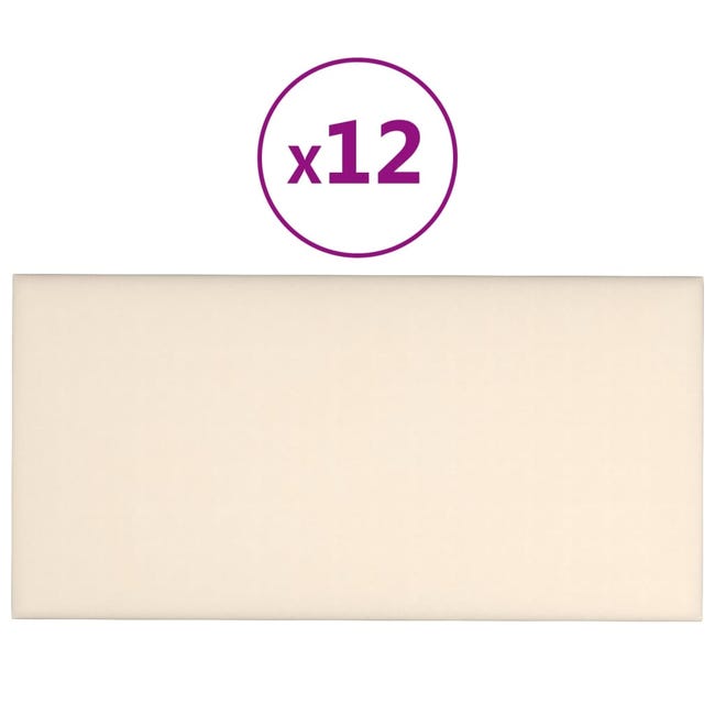 Lot De 12 Panneaux Muraux En Similicuir Crème 60x30 Cm – Tendance Et Faciles à Poser