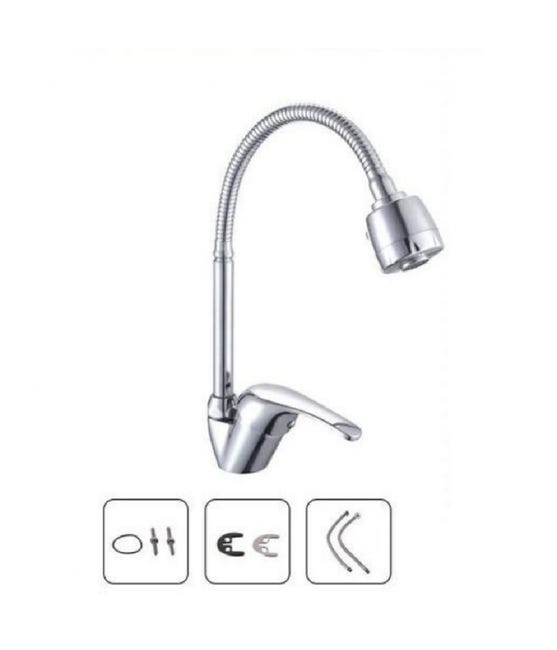 Miscelatore Per Lavello Cucina A Tre Vie Con Canna Dritta In Acciaio Inox - Foto 9