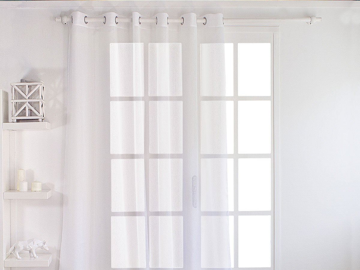 Voilage Sablé grande largeur Blanc 240 x 240 cm - Enjoy Home | Leroy Merlin