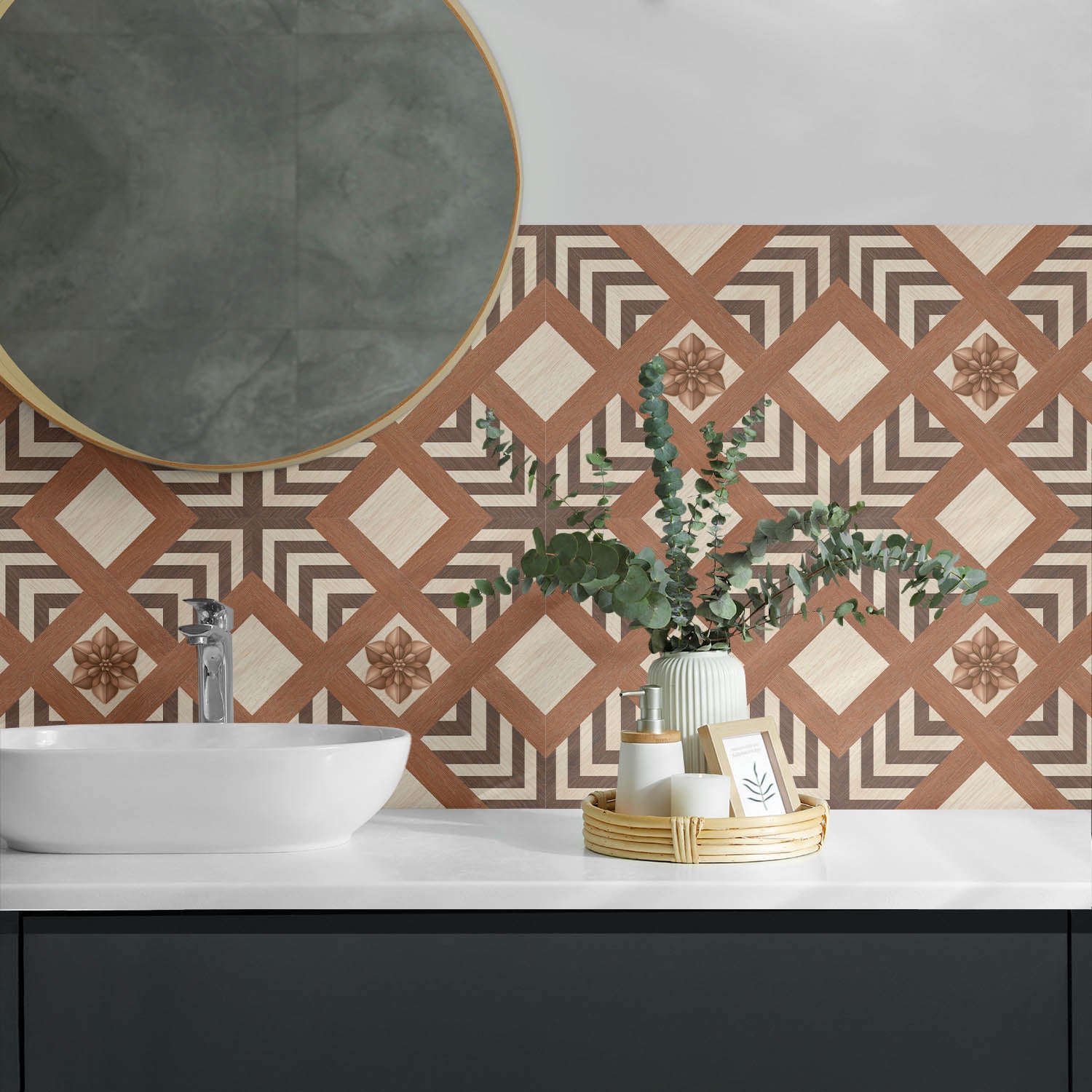 Panneaux muraux décoratifs, panneaux en PVC | 6x60x30 cm |Modèle avec des motifs géométriques - 4