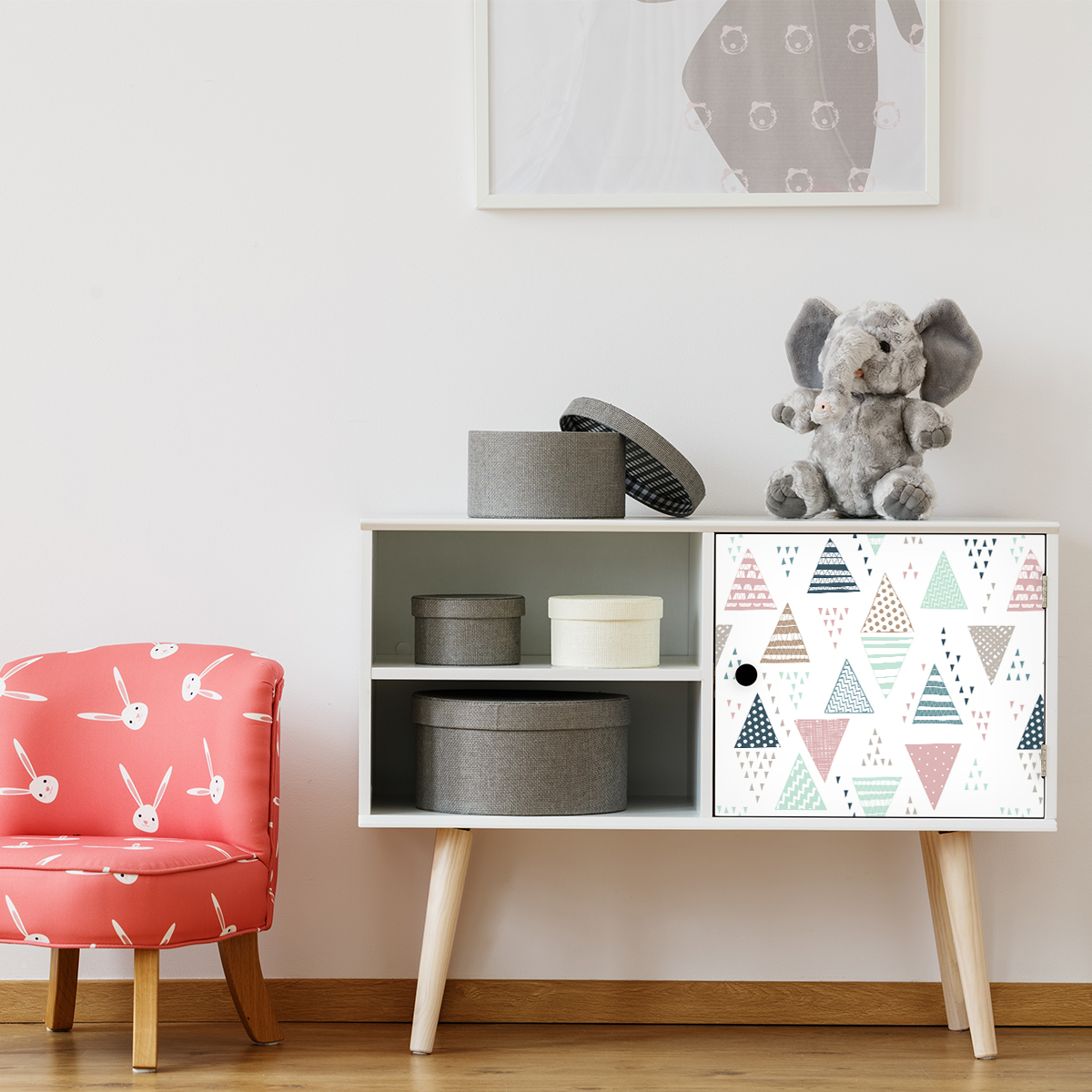 Vinilo muebles escandinavos ulf - adhesivo de pared - revestimiento sticker mural decorativo - 60x90cm