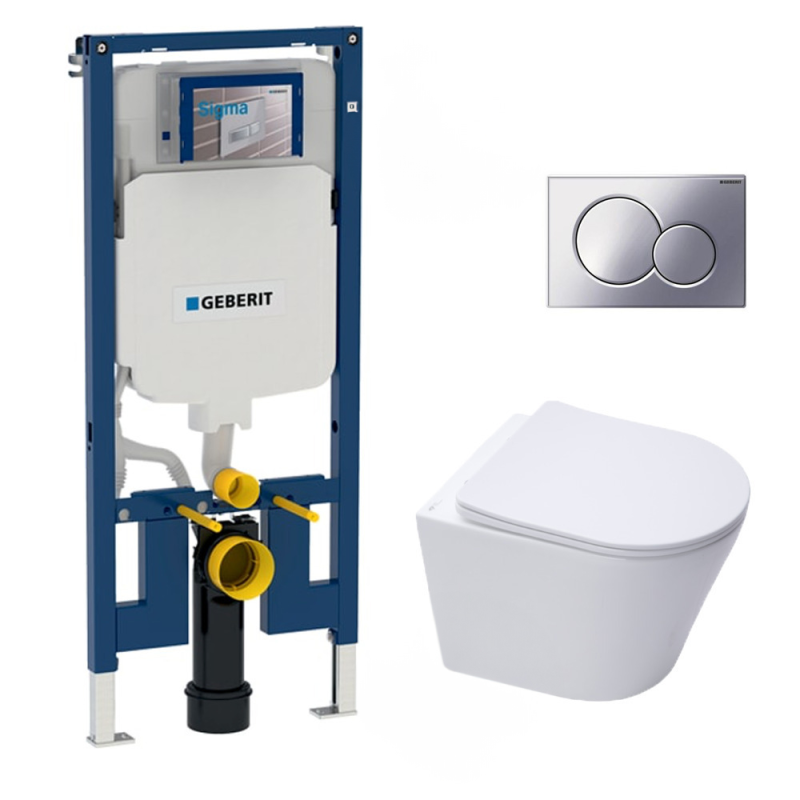 Pack WC Bati-support Geberit UP720 extra-plat + WC SAT Infinitio sans ...