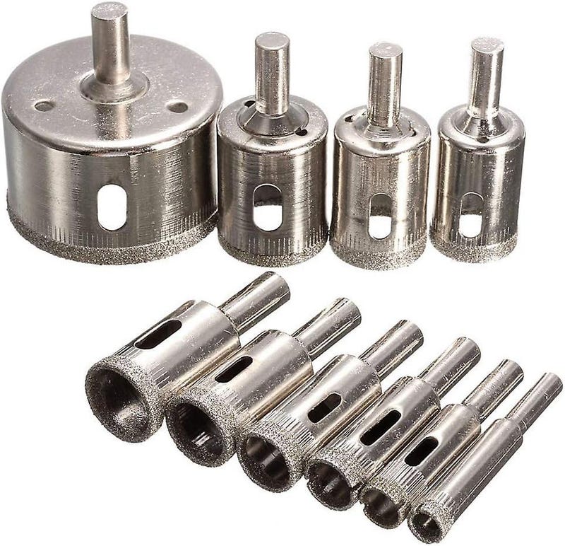 Lot de 10 forets diamantés 8-50 mm pour scie cloche et couteau pour verre, marbre, granit - 4