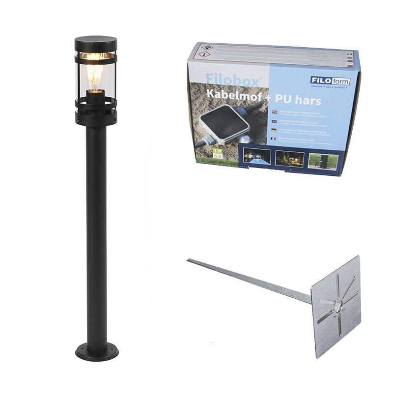 Nowoczesna lampa zewnętrzna czarna 80 cm IP44 - Gleam