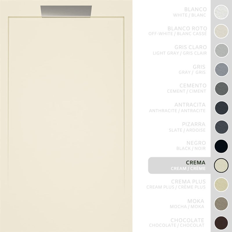 SOULHOME Brodzik prysznicowy– Żywica– Gel Coat– Gładka/Kamienna tekstura – Antypoślizgowy – kremowy– 180x90- Niski 3cm– Elegancki