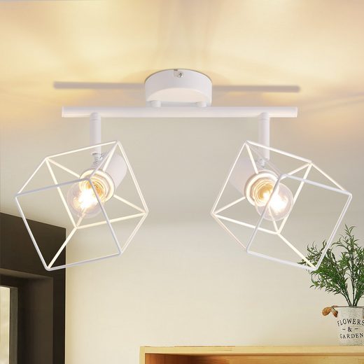 ZMH 2-punktowy reflektor sufitowy, regulowany w zakresie 350°, metalowa lampa sufitowa w stylu vintage do salonu