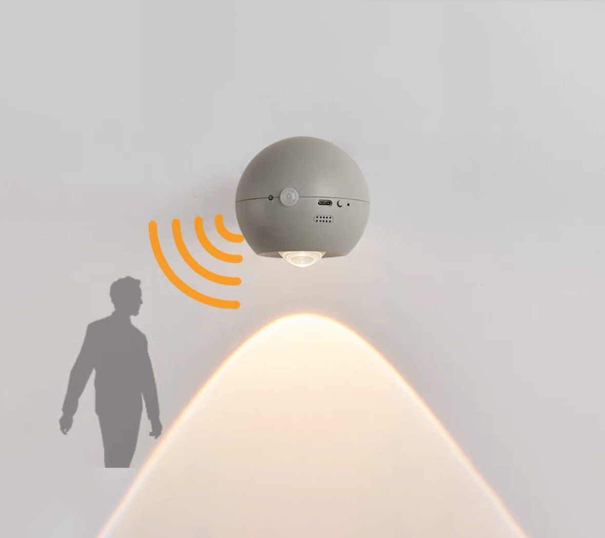 Nowoczesna przenośna lampa ścienna z uniwersalną regulacją, lampa magnetyczna bez wiercenia, czuła na dotyk, ciemnoszara