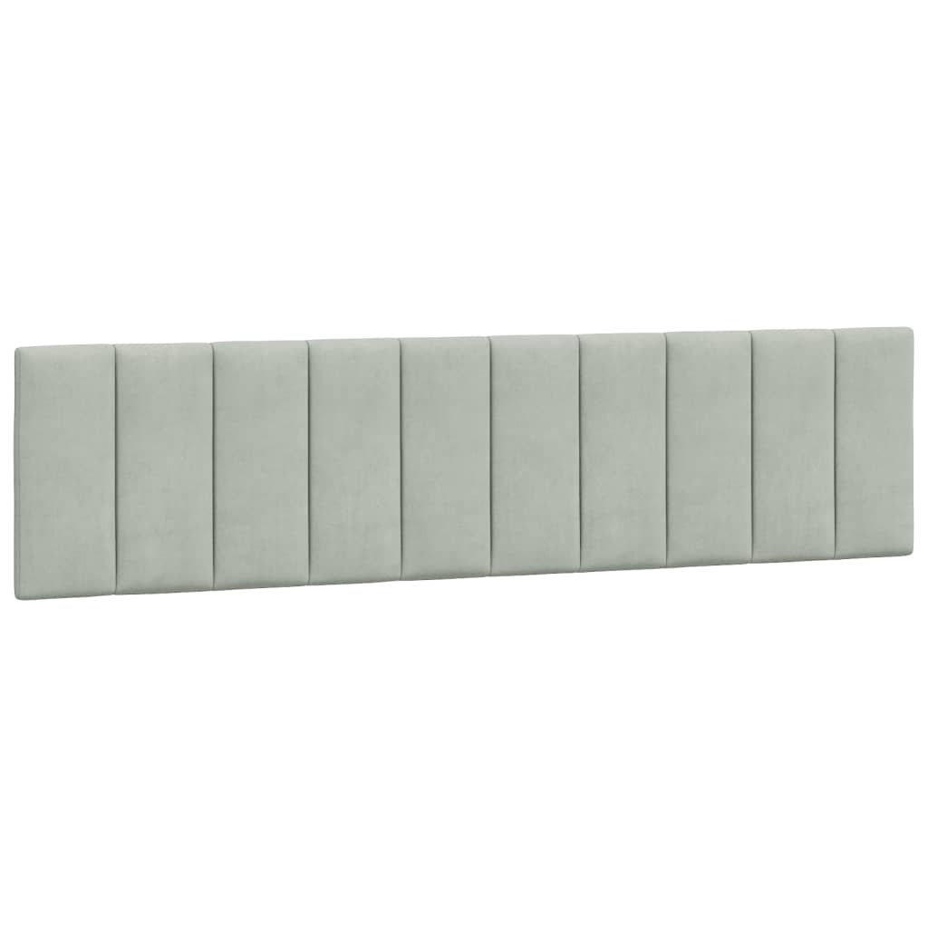 Cadre de lit sans matelas gris clair 200x200 cm velours - 8