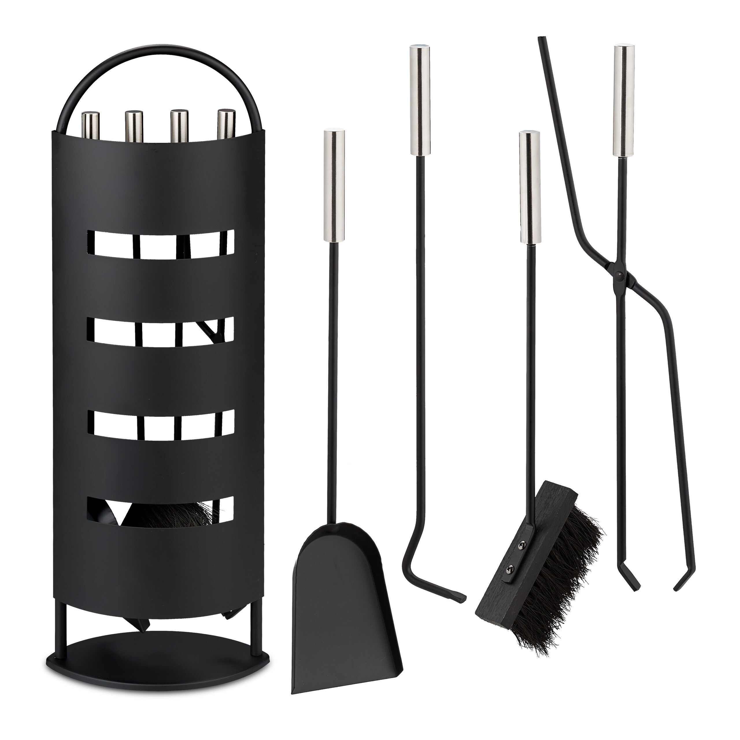 Tisonnier Long En Acier Inoxydable Pour Cheminée Et Barbecue - Manche Bois, Longueur 58,5 Cm - Outil Robuste - 5