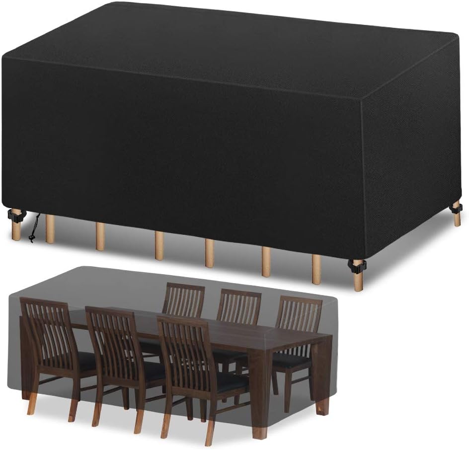 Pokrowiec ochronny na meble ogrodowe, obrus zewnętrzny, płótno wodoodporne, tkanina Oxford wodoodporna, wiatroodporna, odporna na promieniowanie UV,