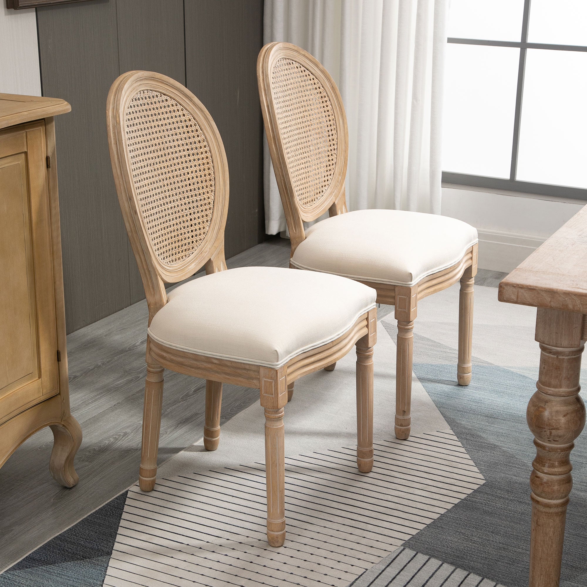Chaise de salle à manger tissu polyester 2 places HOMCOM - 7