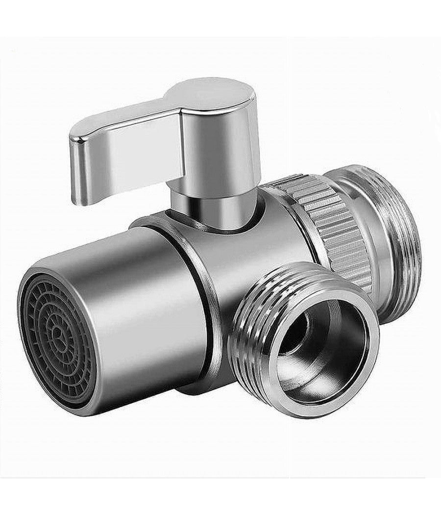 Valvola Per Doccia Deviatore Rubinetto A 3 Vie G1/2"-G1/2" Ottone Cromo - 6