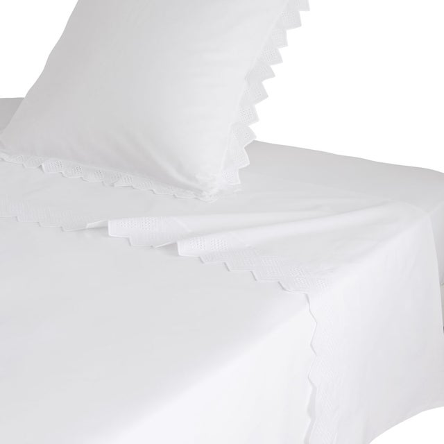 Drap plat brodé en coton, Made in France, OPÉRA