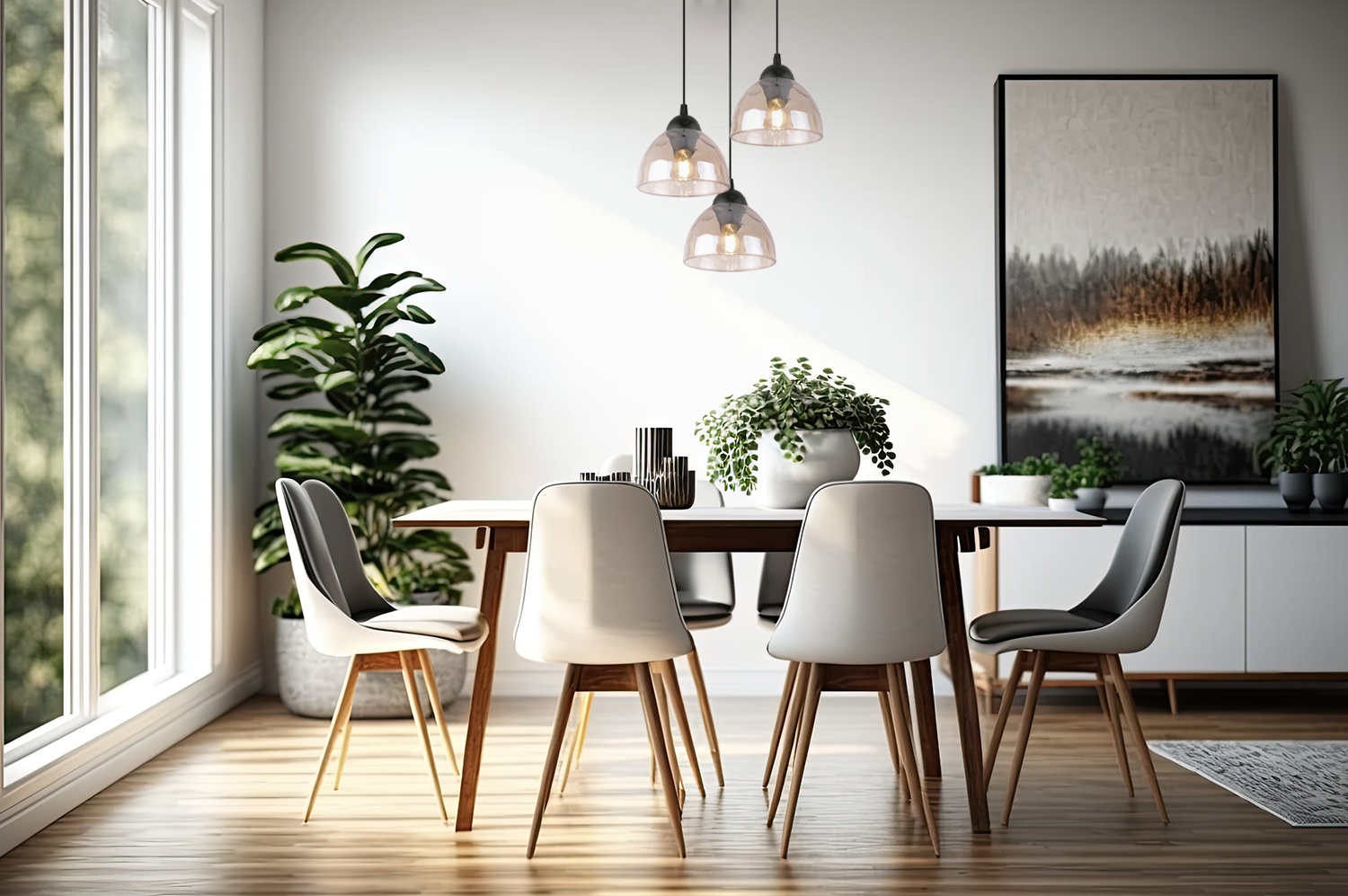 Lampa sufitowa wisząca Venice modern 3xE27 klosz półokrągły czarny/miodowy Light Home LH - 4