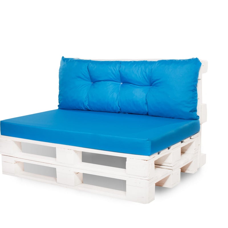 Poduszka ogrodowa na paletę 120x60x50cm poduszka na meble ogrodowe niebieska, poduszka na balkon taras, poducha ogrodowa na meble z palet