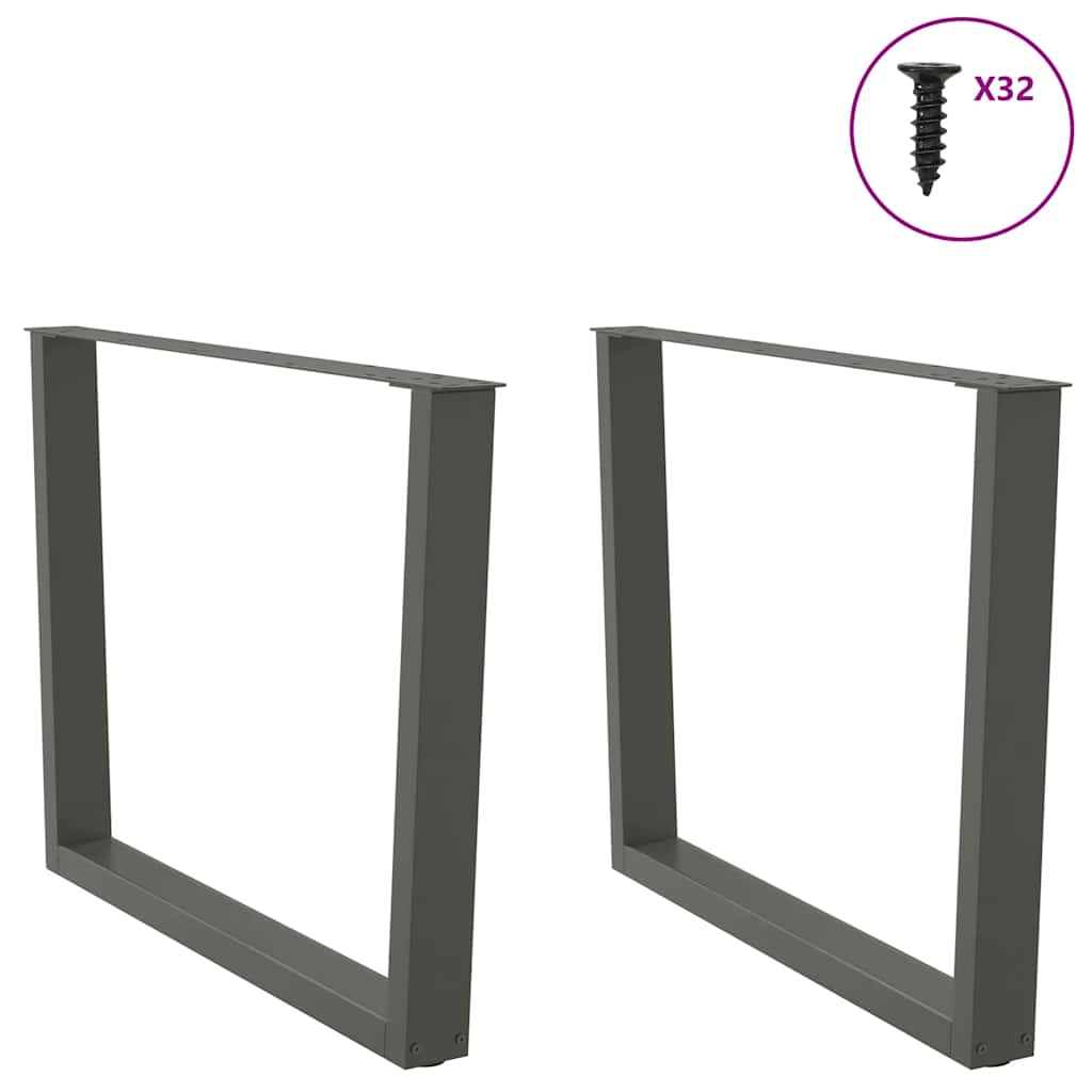 Maison Exclusive - Pieds de table à manger en forme de V 2 pièces Anthracite 100 x (72-73,3) cm Acier - 3