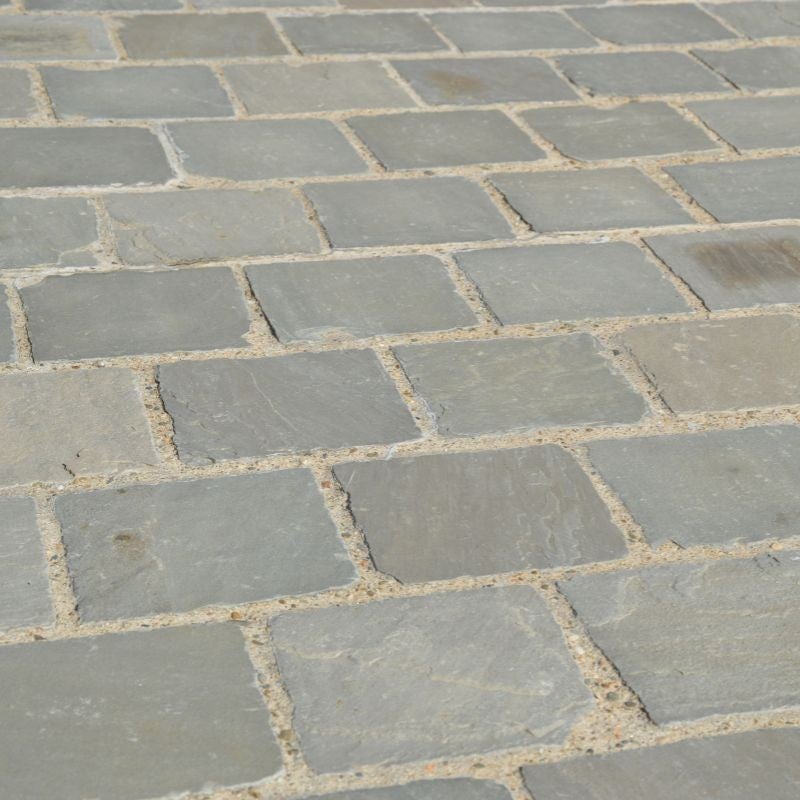 Pavé pierre naturelle Grès Kandla Gris 14x14x3-5 cm - Boîte de 1m² - 2