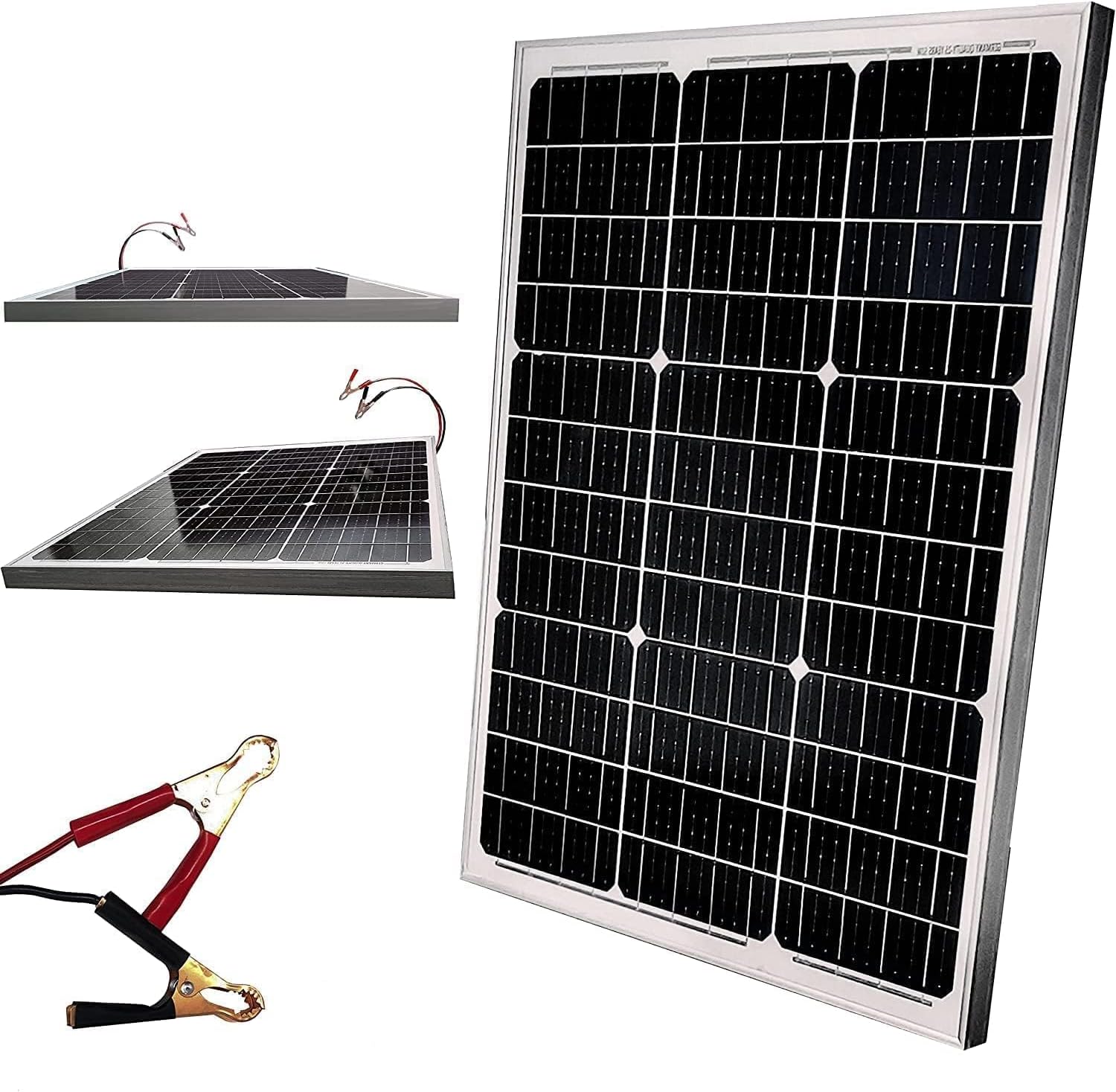 Kit pannello solare da 60 W, caricabatterie da 12 V, celle monocristalline, kit di ricarica per auto, roulotte, furgone, barca