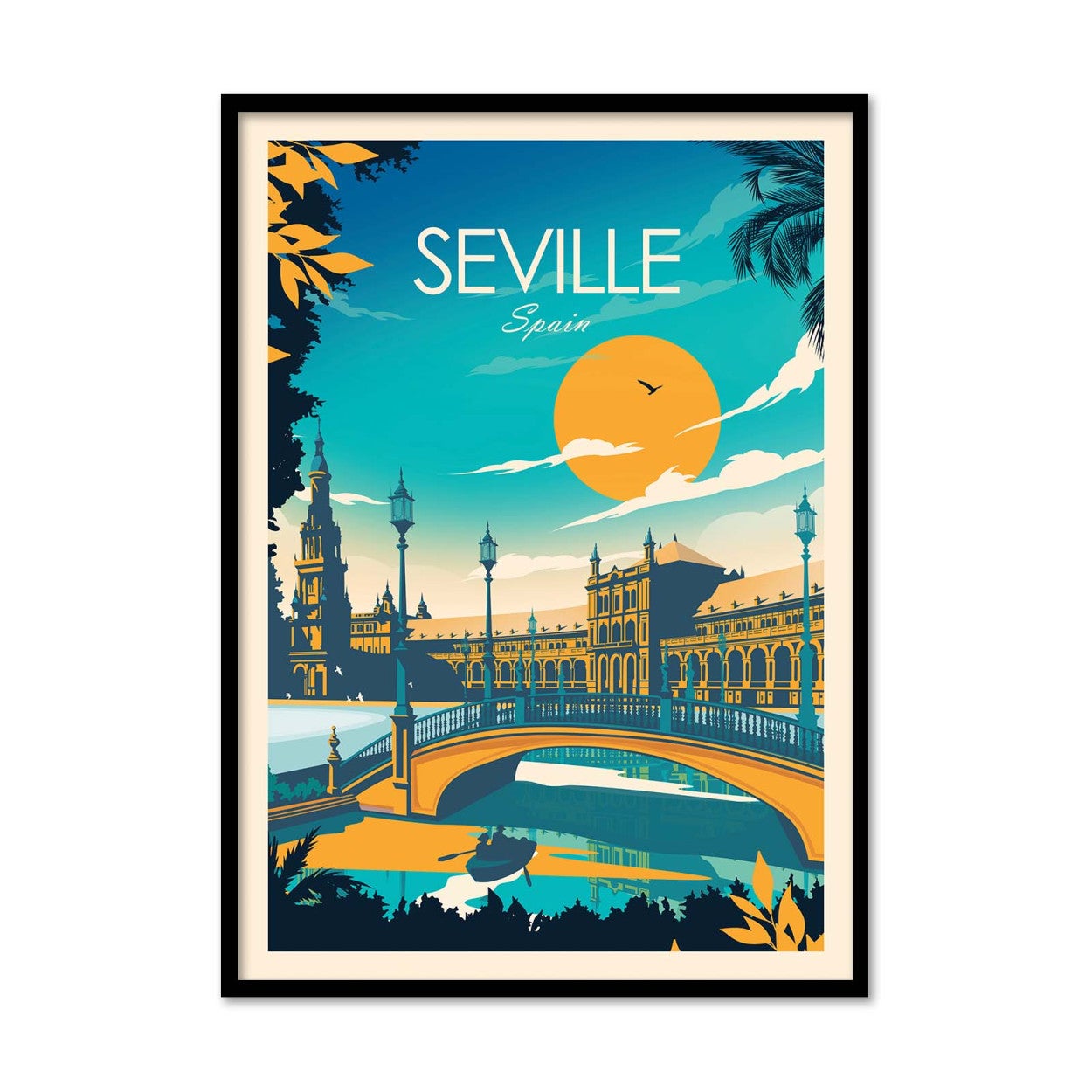 Affiche d’art et cadre noir 50 x 70 cm - Seville - Studio Inception ...