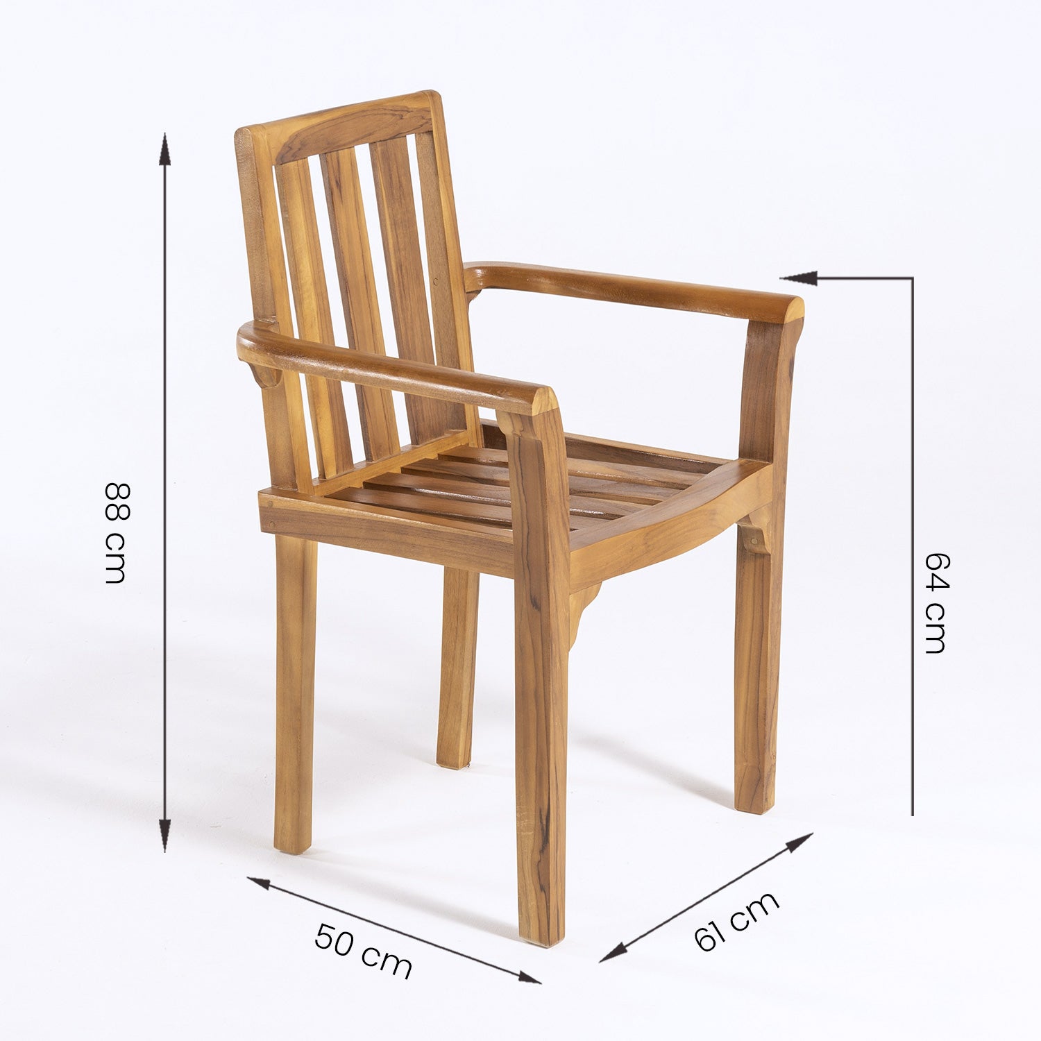 Conjunto de jardín de 6 sillones y mesa ovalada extensible de teca de 160 a 210 cm - 3