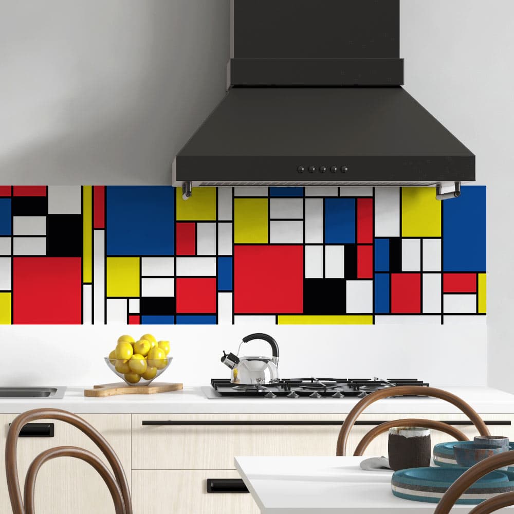 Salpicadero de cocina adhesivo mondrian - 200 x 60 cm