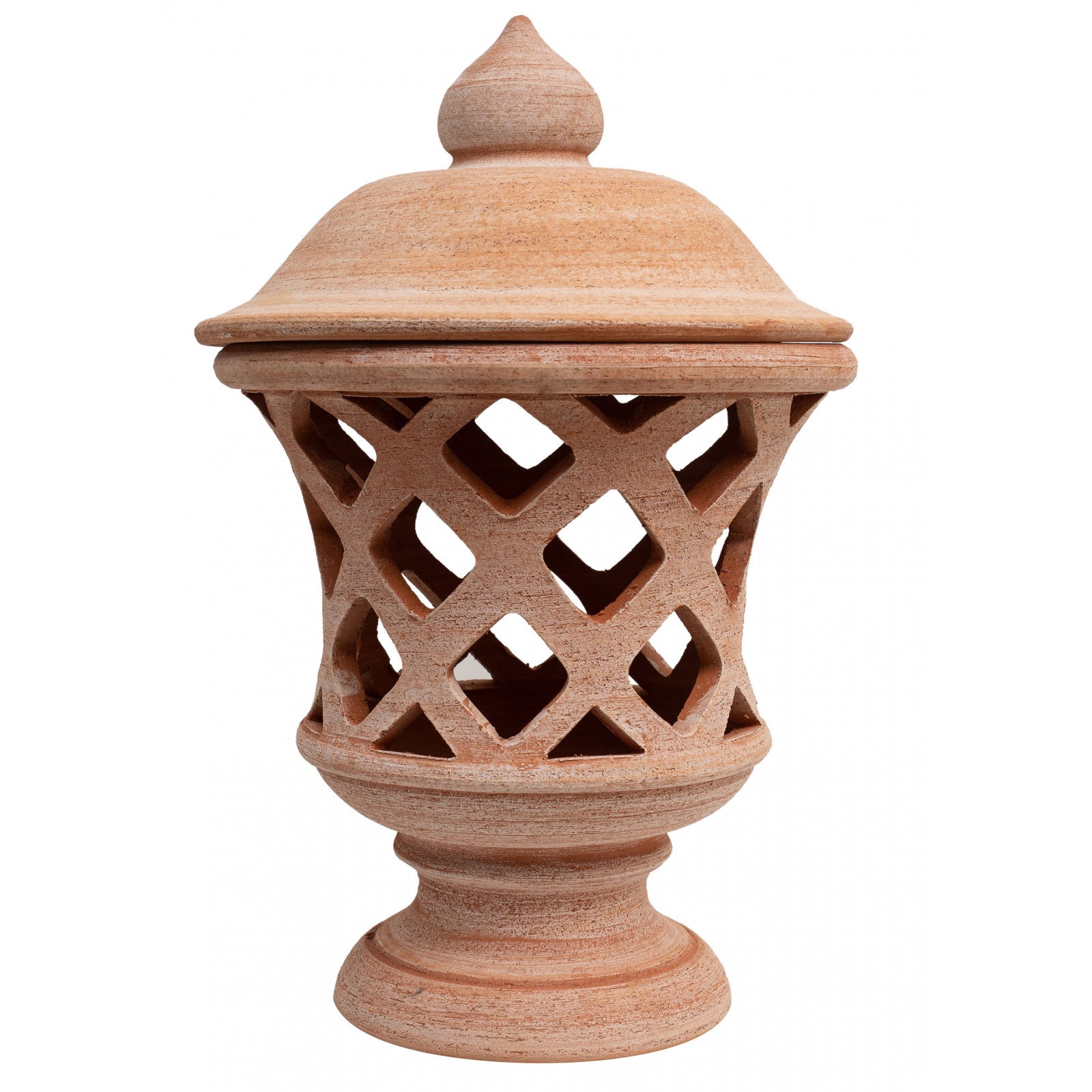 Biscottini  Farol Para Jardín, Portavelas Exterior Terracota Hecho A Mano, Faroles De Exterior 35X55 Cm , Leroy Merlin