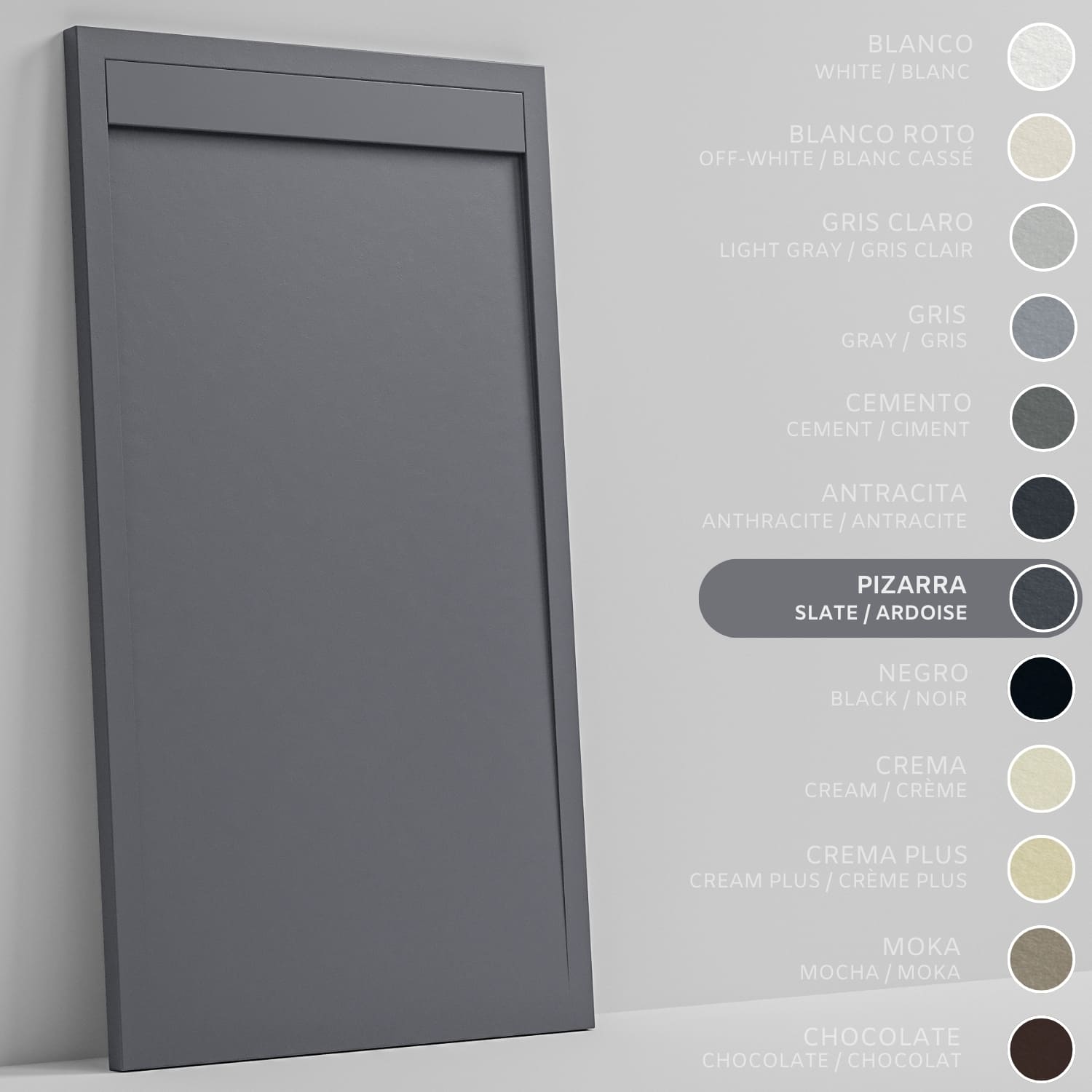 SOULHOME Brodzik prysznicowy– Żywica– Gel Coat– Gładka/Kamienna tekstura – Antypoślizgowy – łupkowy- 160x90- Niski 3cm– Minimalistyczny