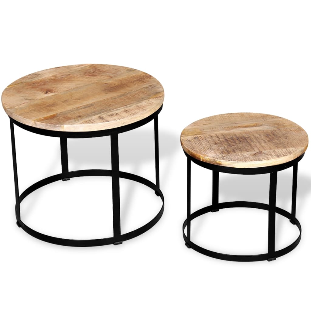 Table Basse En Bois De Manguier Brut - 90x55x39 Cm - VidaXL - Neuf