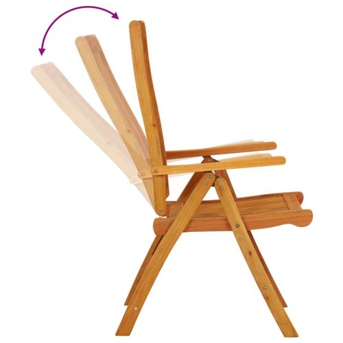 Chaise de jardin pliable sans coussin en bois Marron - 7