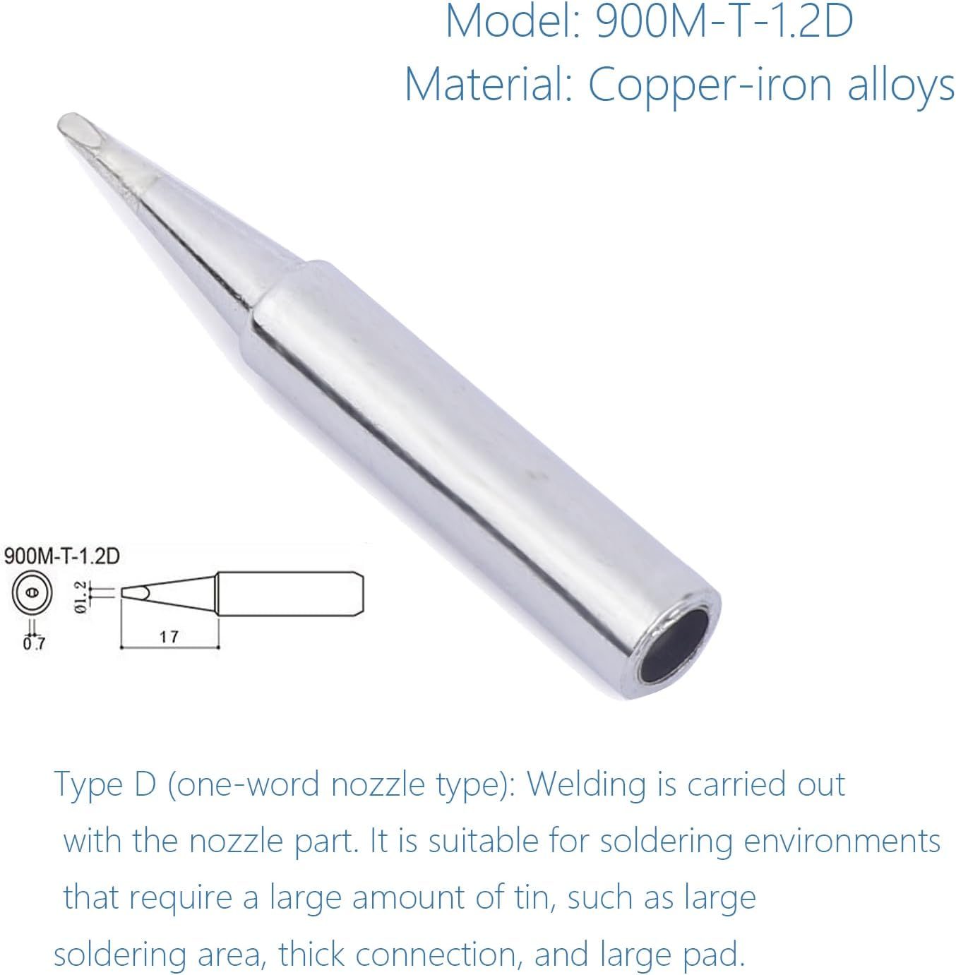 10 Pointes à Souder En Cuivre 900M-T-I Pour Stations 936/937 - Basse Température, Forme Aiguille, Diamètre 6.7 Mm - 2