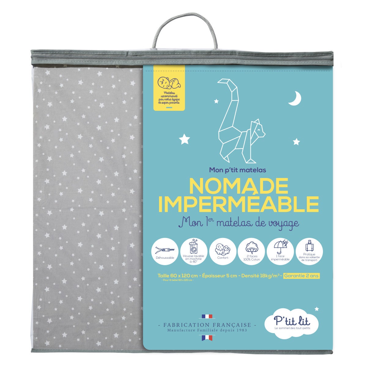P'tit Lit - Matelas Bébé Coton Bio - 60x120x10 Cm - 100% Coton - Déhoussable - Sans Traitement Chimique Fabrication Francaise Oeko Tex 91340645 P'tit Lit - Matelas Bébé Coton Bio - 60x120x10 Cm - 100% Coton - Déhoussable - Sans Traitement Chimique Fabrication Francaise Oeko Tex 91340645