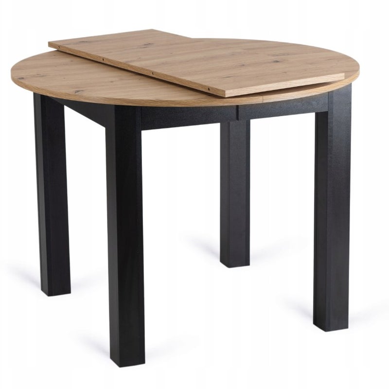 Stół Rozkładany Okrągły Kuchenny HARRY do Jadalni Salonu Kuchni Dąb Artisan