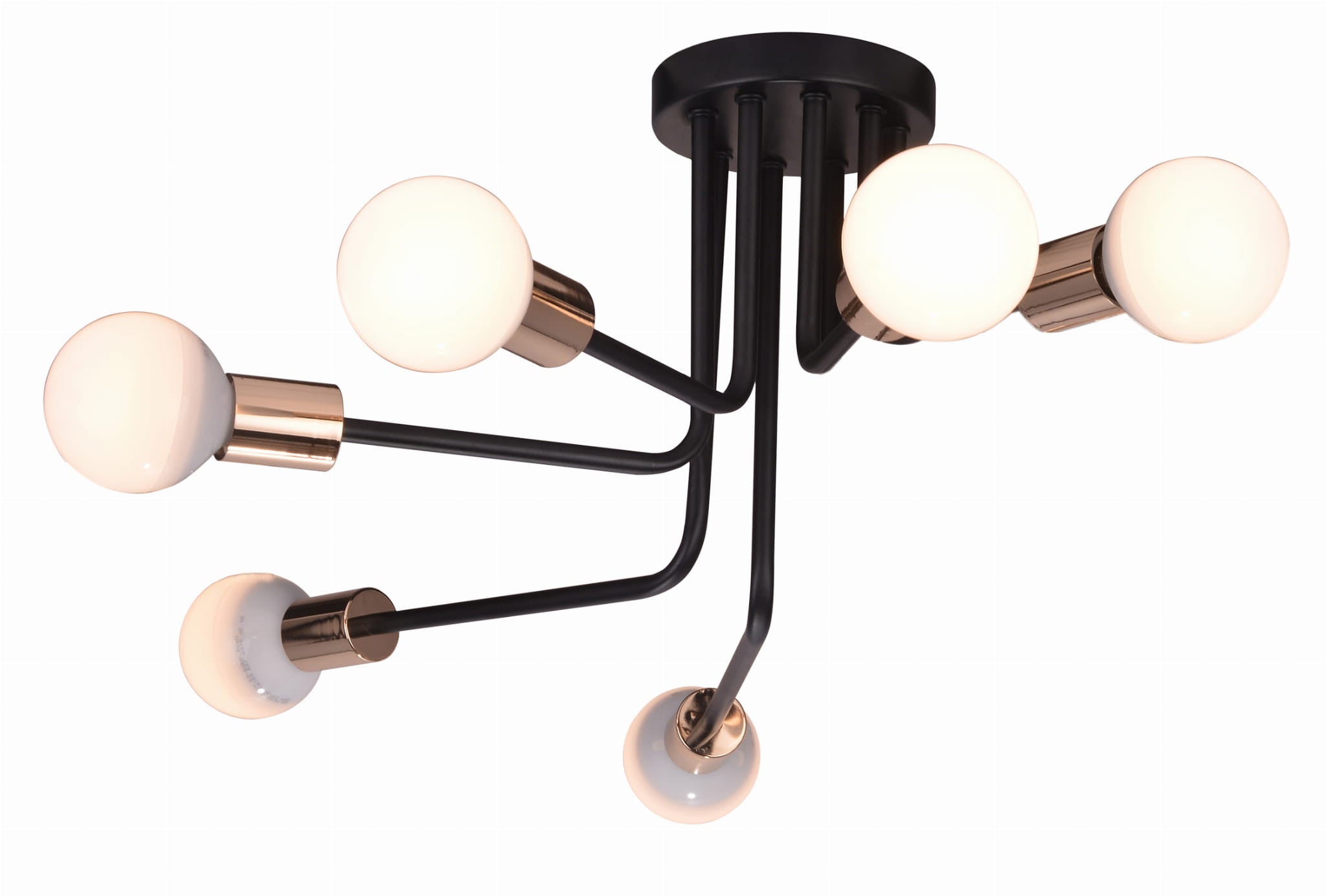 Lampa wisząca Spill czarno-złota 6xE27x60W wym: 40 x 27 x 27 cm metal Candellux