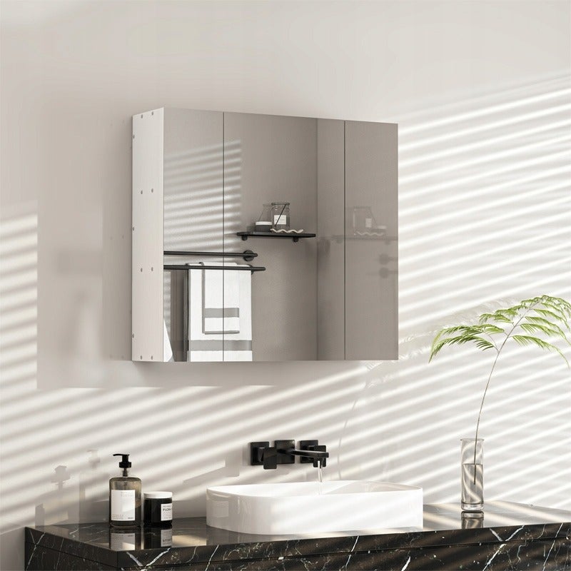 Wisząca szafka łazienkowa ścienna z trójdzielnym lustrem nowoczesna loft - 5