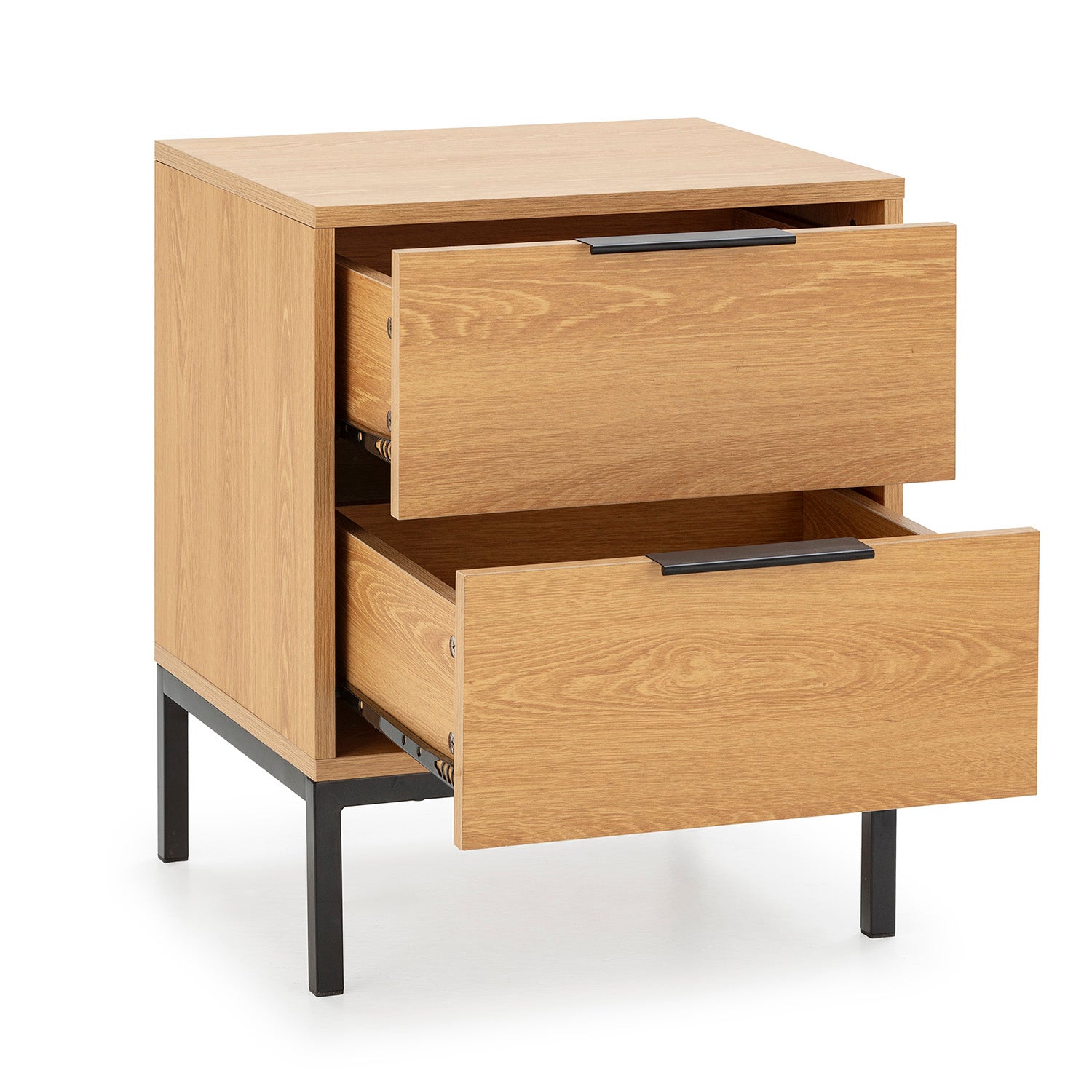 Mesa de cabeceira Auri 2 gavetas cor Carvalho - 3